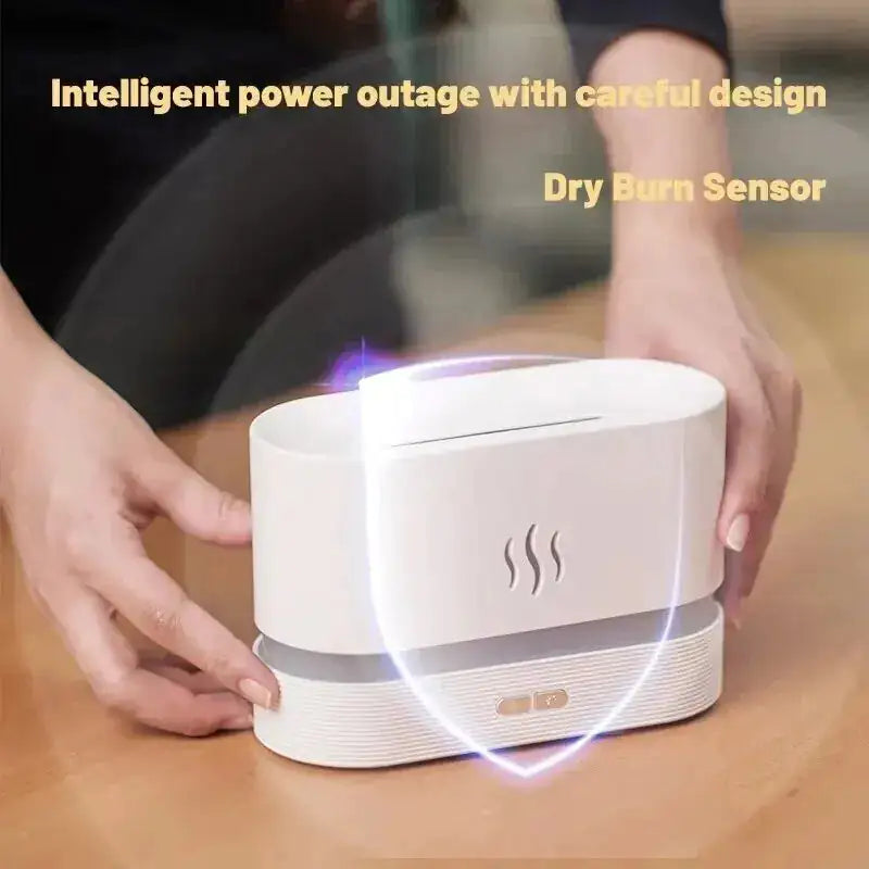 Aroma Diffuser Humidifier – Ultrasonic Air Humidifier with LED Flame Lighting