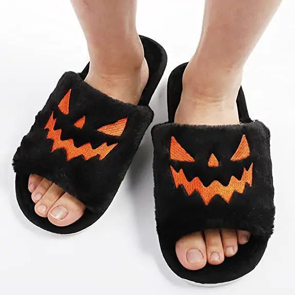Halloween Pumpkin Jack-o’-Lantern Slippers for Cozy Fall Comfort
