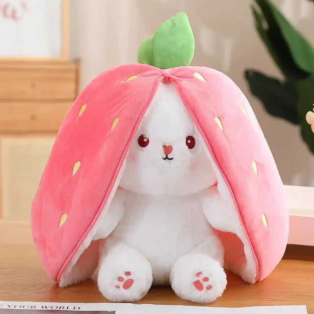 Kawaii Fruit Plush Toy – Cute Strawberry or Carrot Plush in 18cm, 25cm, 35cm