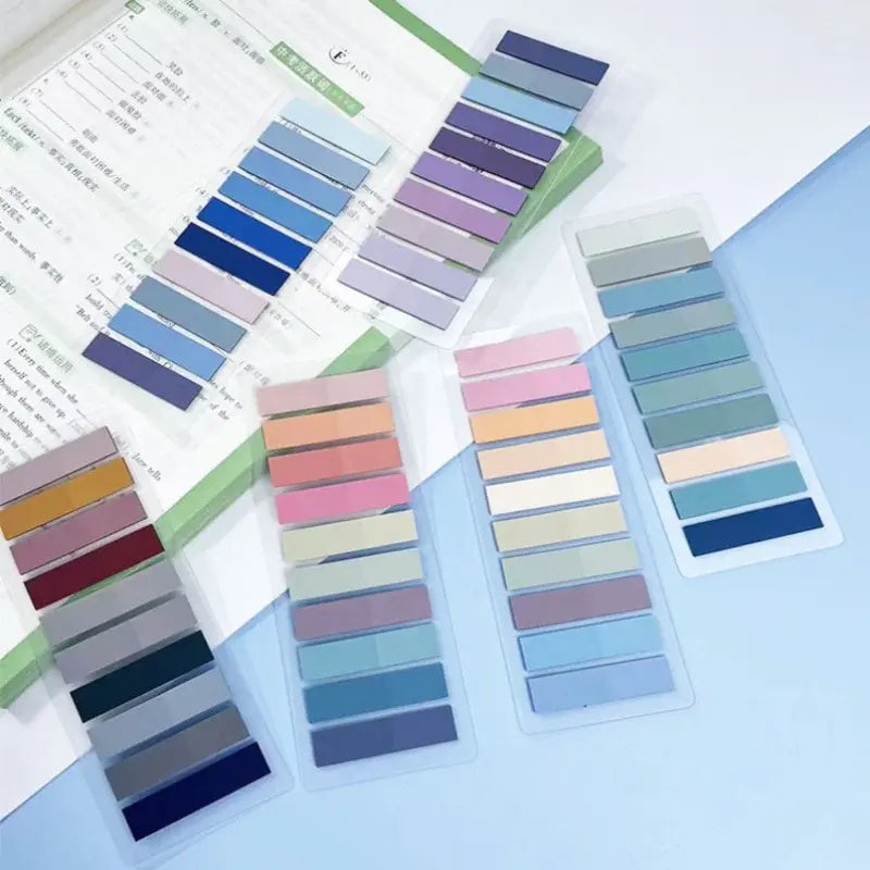 Chic Morandi Office Set with 200 Sheets – Fluorescent Index Tabs & Page Markers