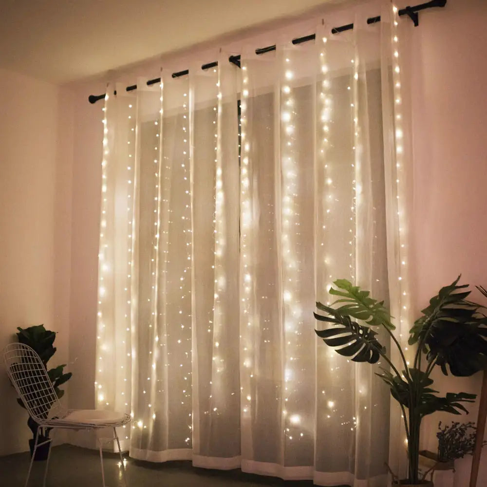 Christmas Curtain Lights - Festive Holiday Lights for Window & Home Decor
