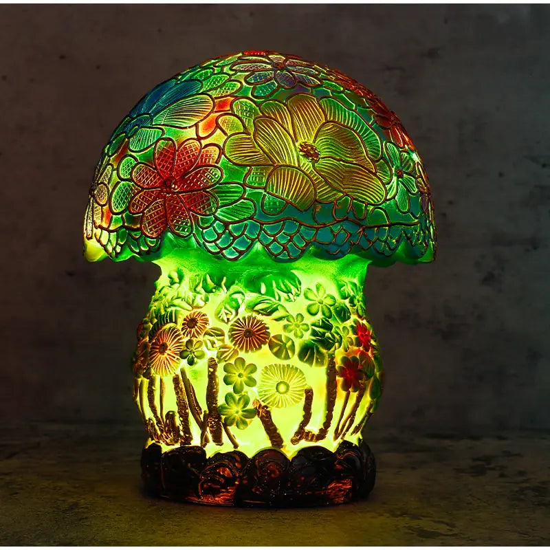 Creative Stained Plant Series Table Lamp – Colorful Resin Night Light