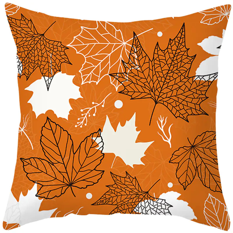 Maple Leaf Pumpkin Fall Pillowcase – Autumn-Themed Home Decor