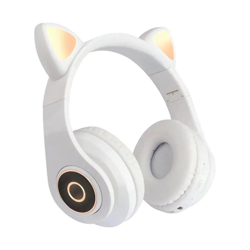 LED Cat Ear Headphones, white