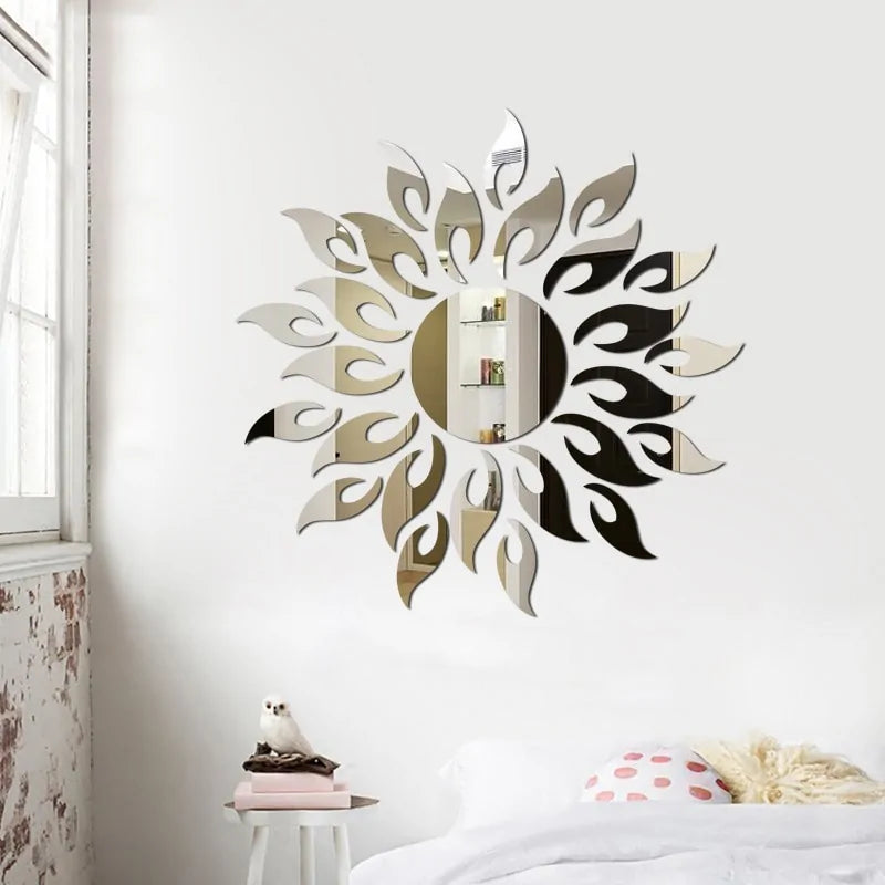 Sun Shaped Mirror Wall Stickers - Transform Your Space with Style