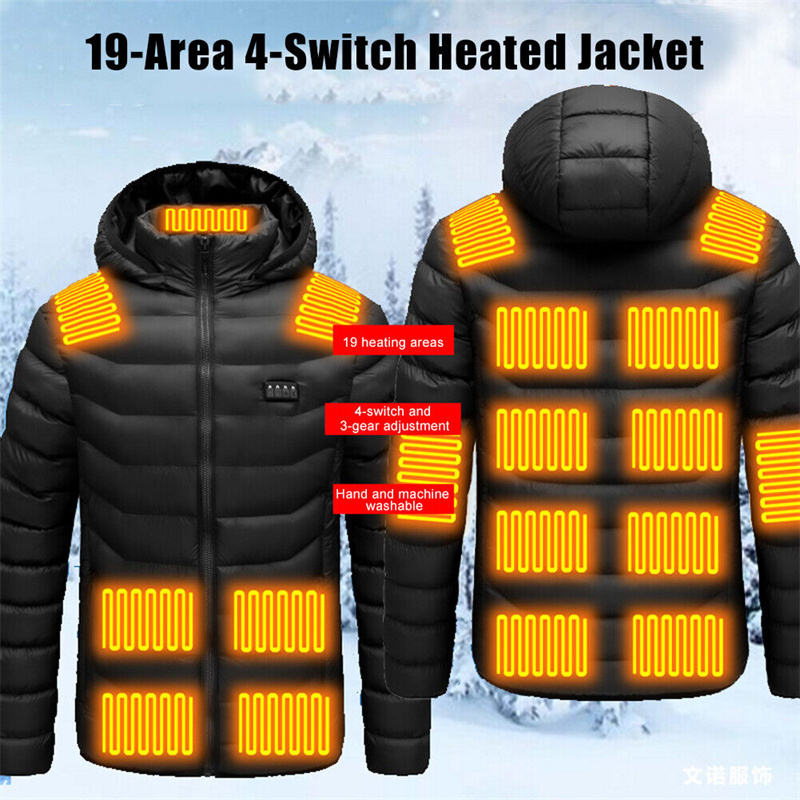 Heated Jacket with 19 Heat Zones & Adjustable Settings for Ultimate Comfort