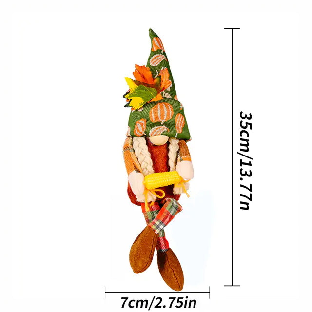 Dwarf Doll Ornaments – Gnome Pumpkin Sunflower Swedish Nisse Tomte Elf Plush for Autumn & Thanksgiving Decor