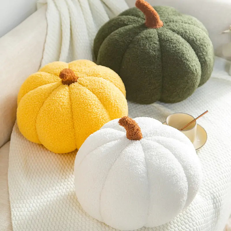Stuffed Pumpkin Throw Pillow - Adorable Fall Decor