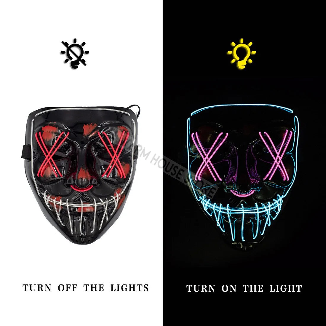 LED Halloween Mask for a Spooky Glowing Halloween Look