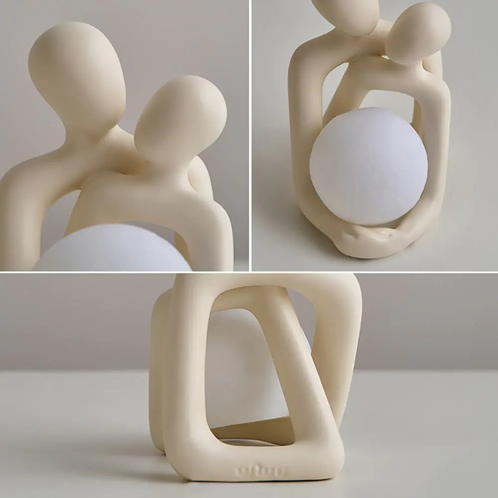 Minimalist Nordic Couple Statue Home Decor – Elegant Symbol of Love and Unity for Valentine's Day