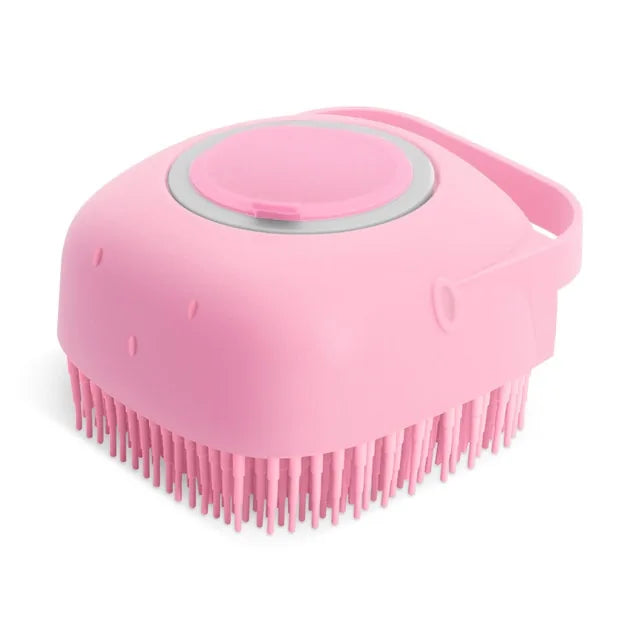 Silicone Pet Shampoo Brush, pink