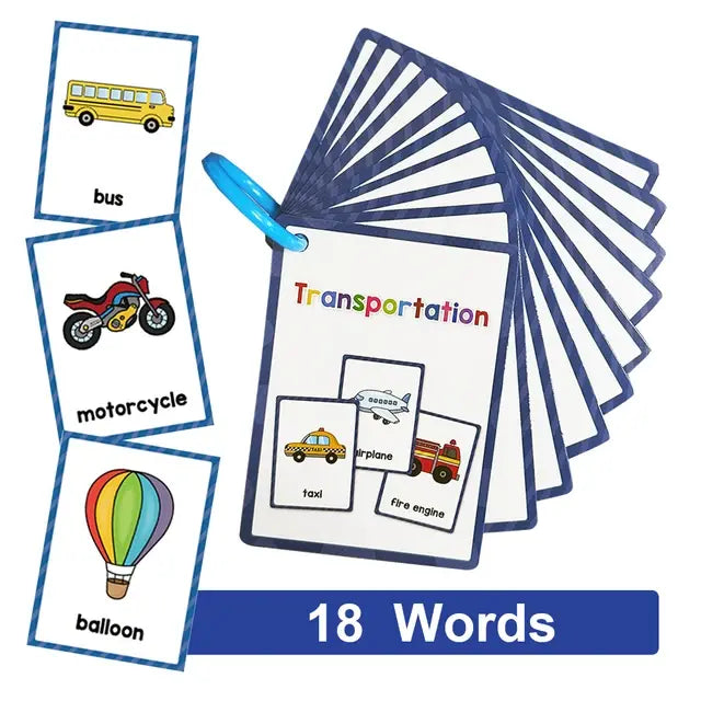 Montessori Kids English Words Learning Flashcards for Early Education