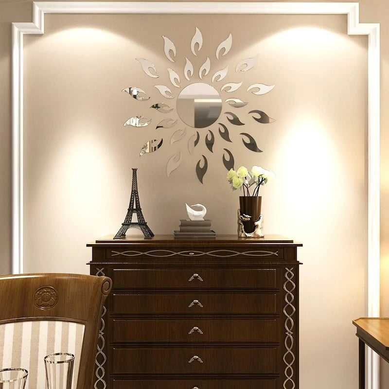 Sun Shaped Mirror Wall Stickers - Transform Your Space with Style