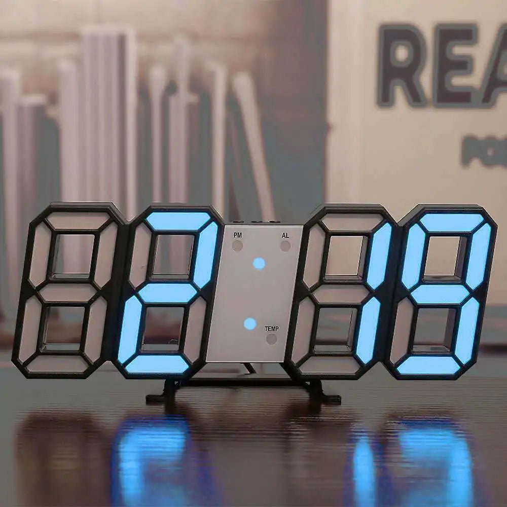 Reloj de pared digital LED 3D para decoración del hogar