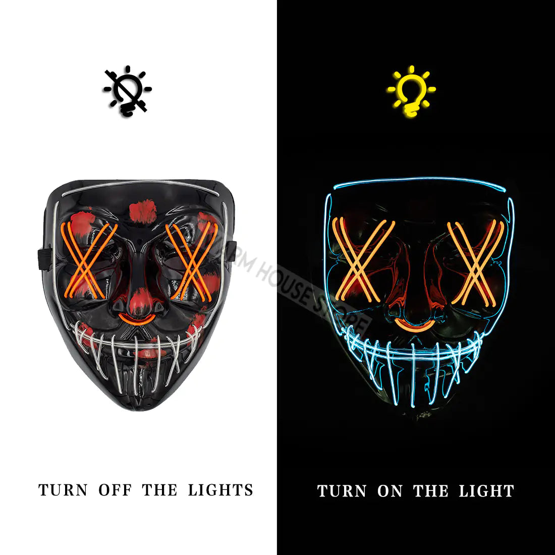 LED Halloween Mask for a Spooky Glowing Halloween Look