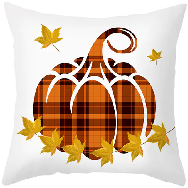 Maple Leaf Pumpkin Fall Pillowcase – Autumn-Themed Home Decor