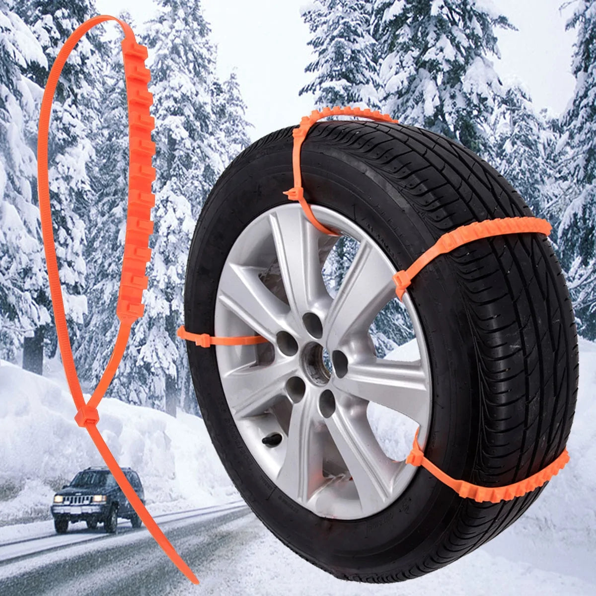 Anti-Skid Snow Tire Chain - Single Pack for Winter Driving Safety