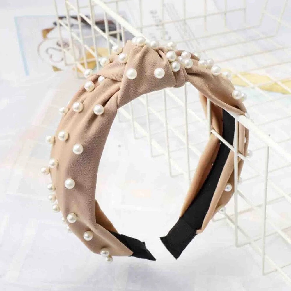 Elegant Pearl Headbands, beige
