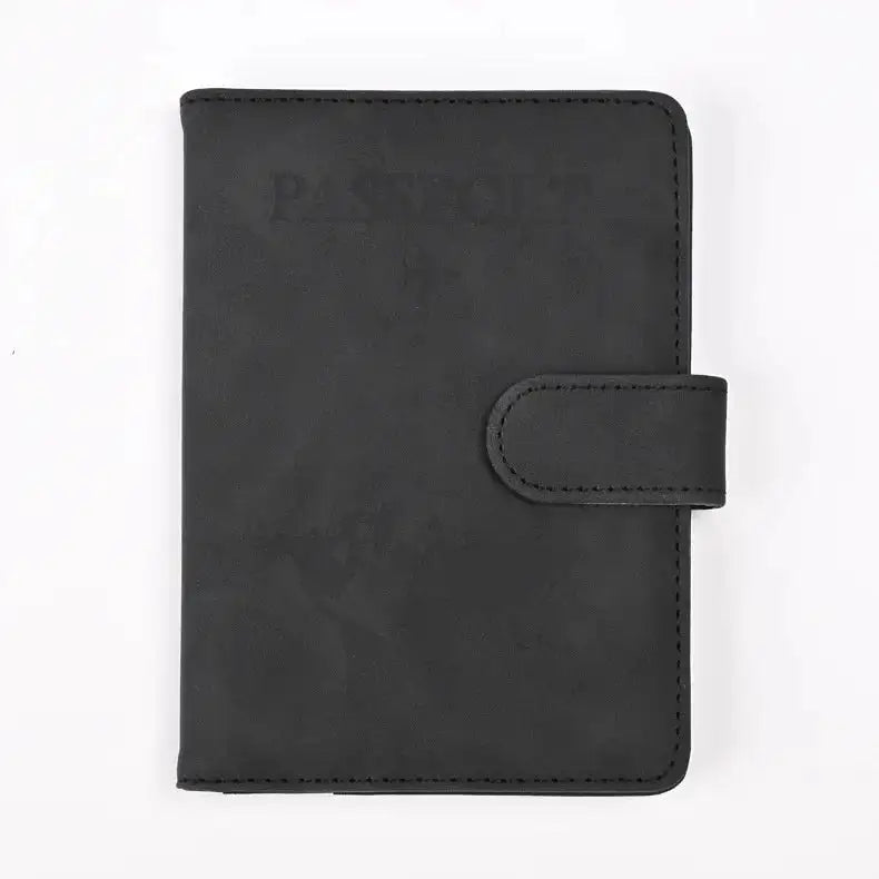 Leather Passport Holder, black