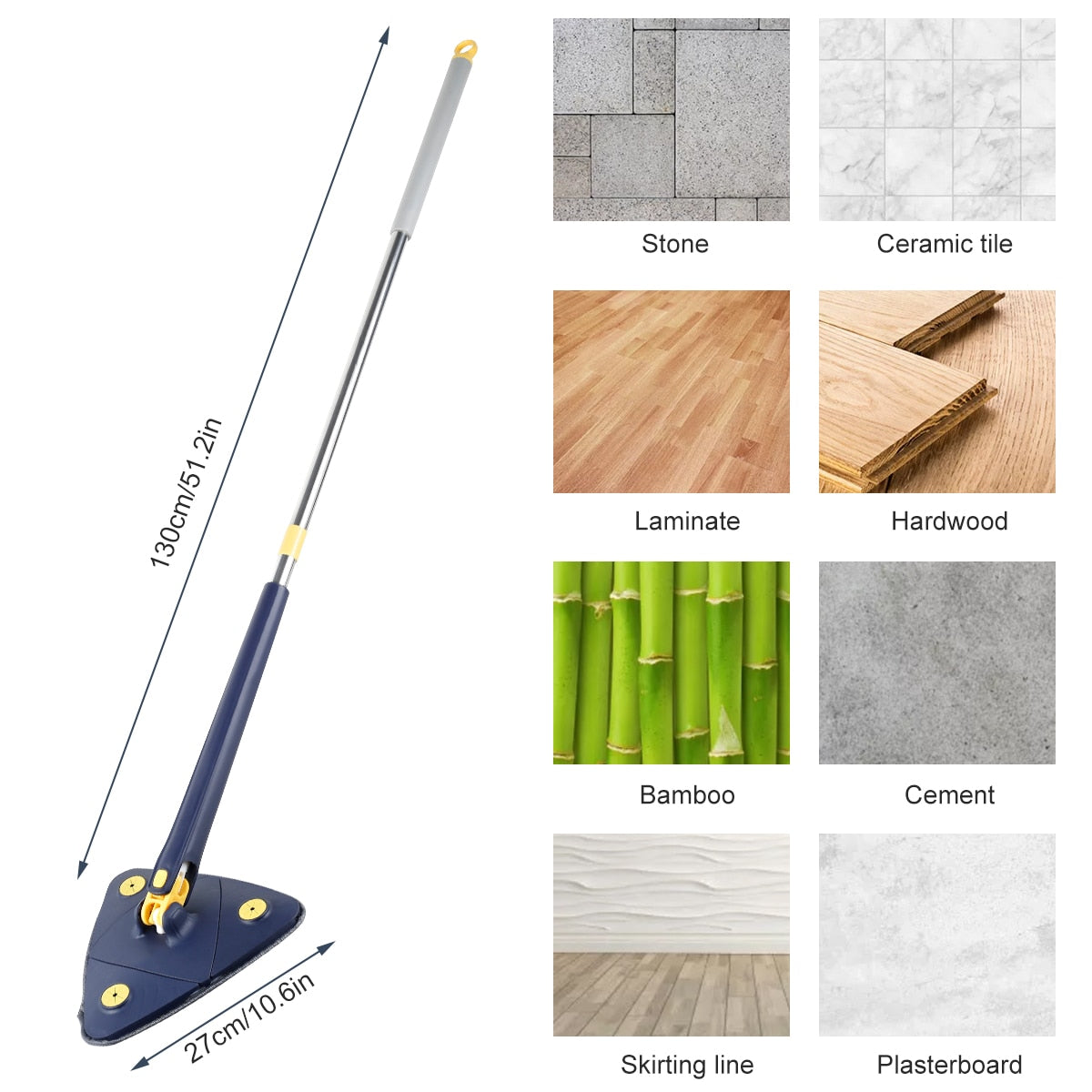Self-Squeeze Triangular Mop – Effortless Cleaning for Tight Spaces