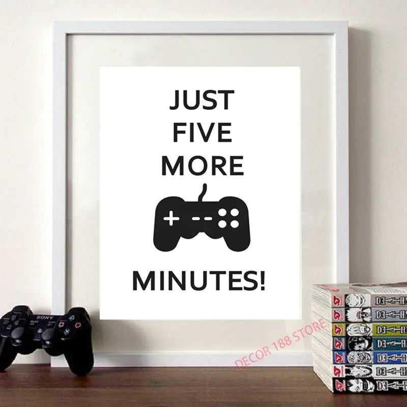 Black and White Video Game Prints - Stylish Posters for Teen Boy Bedrooms