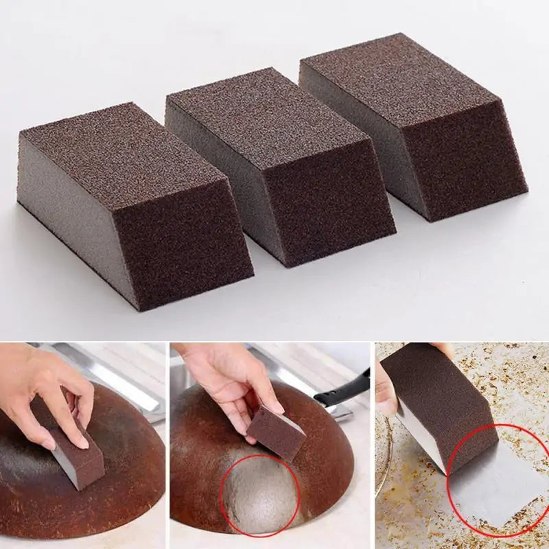 Magic Eraser Sponge, removing rust off a pan