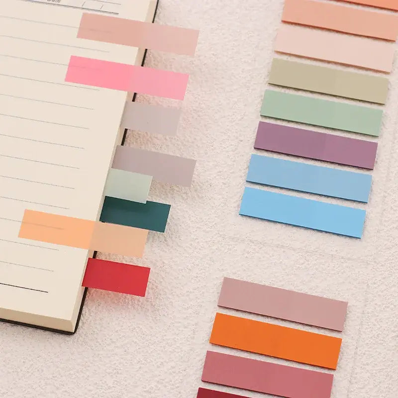 Chic Morandi Office Set with 200 Sheets – Fluorescent Index Tabs & Page Markers