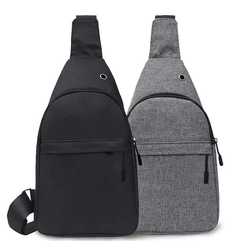 Crossbody Fanny Chest Bag, black and light gray options