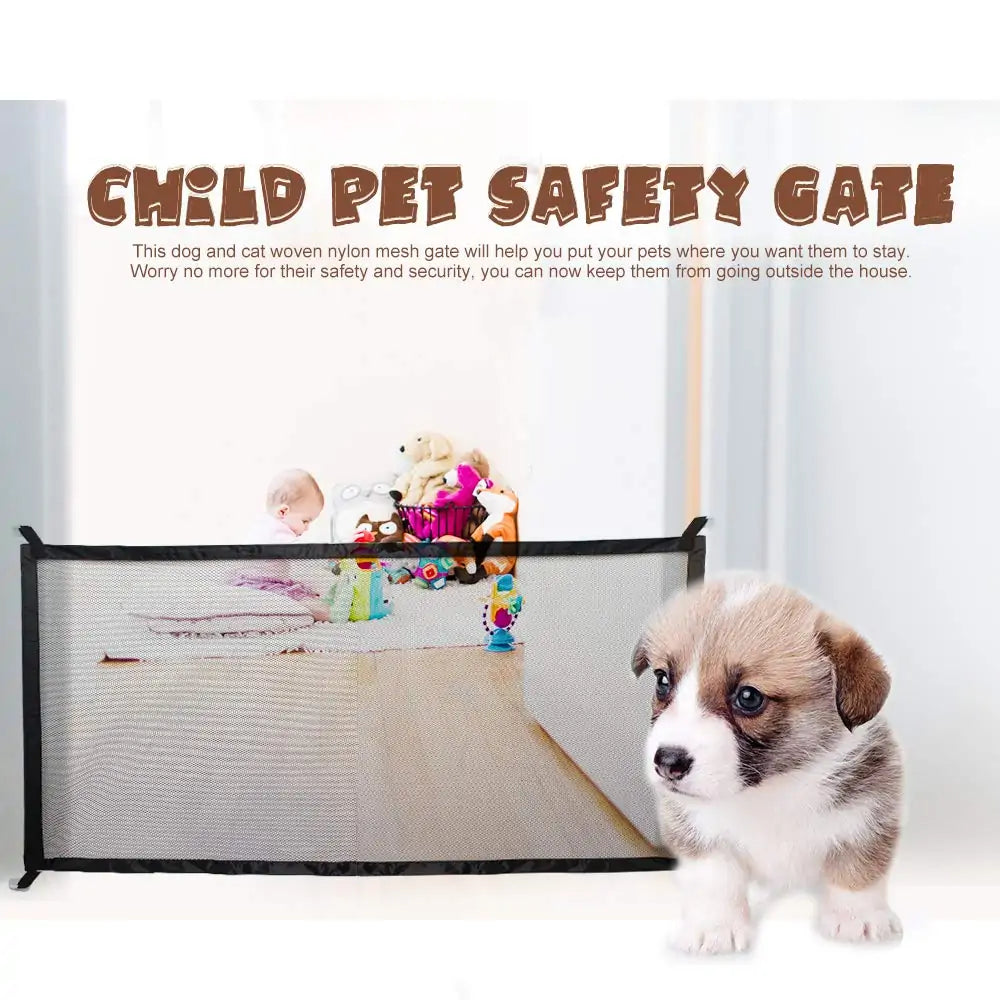 Indoor and Outdoor Dog Gate Mesh Fence – Child & Pet Safety Gate