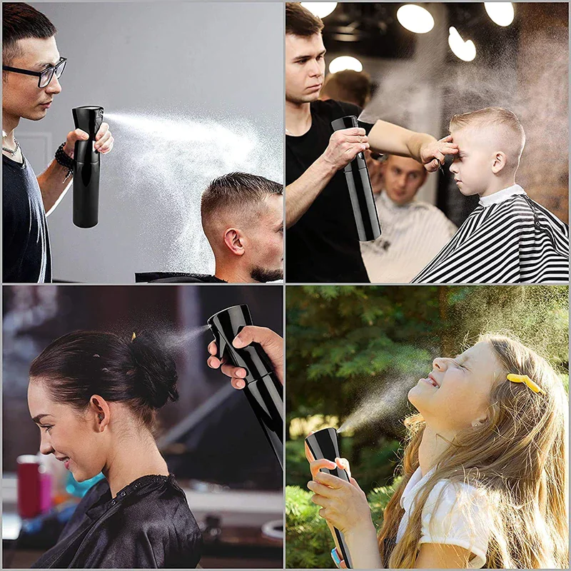 Continuous Mist Hair Spray Bottle Barber Water Sprayer Salon Plant Mister Tools for Styling and Misting