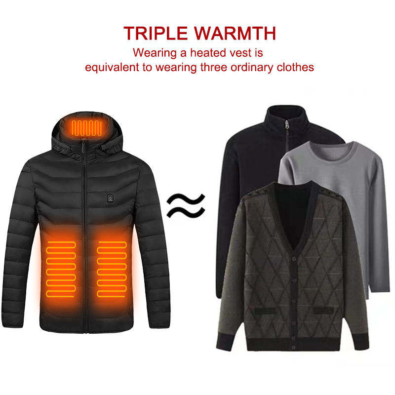 Heated Jacket with 19 Heat Zones & Adjustable Settings for Ultimate Comfort