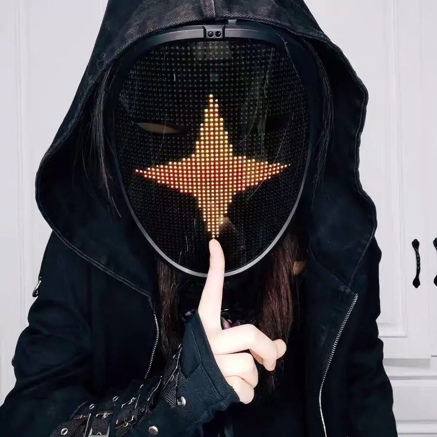 Bluetooth Light Up LED Mask – Light Up Your Costume & Party with Style!