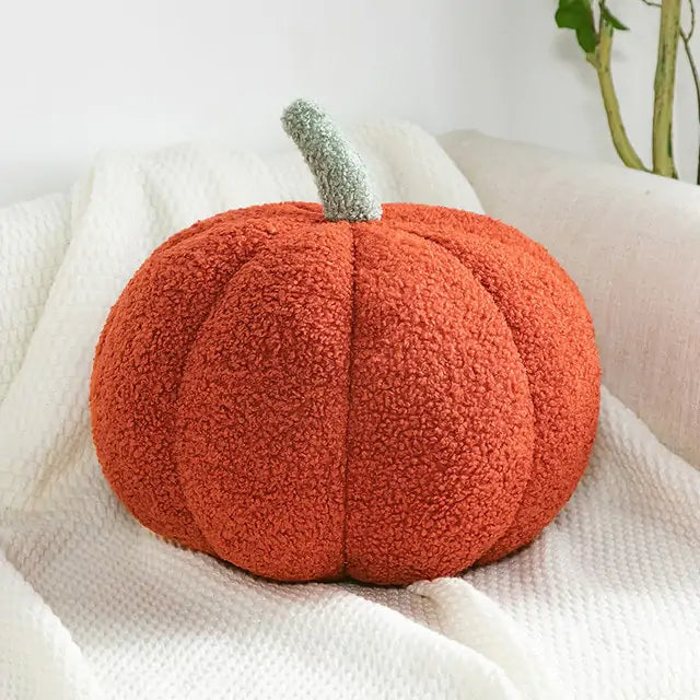 Stuffed Pumpkin Throw Pillow - Adorable Fall Decor