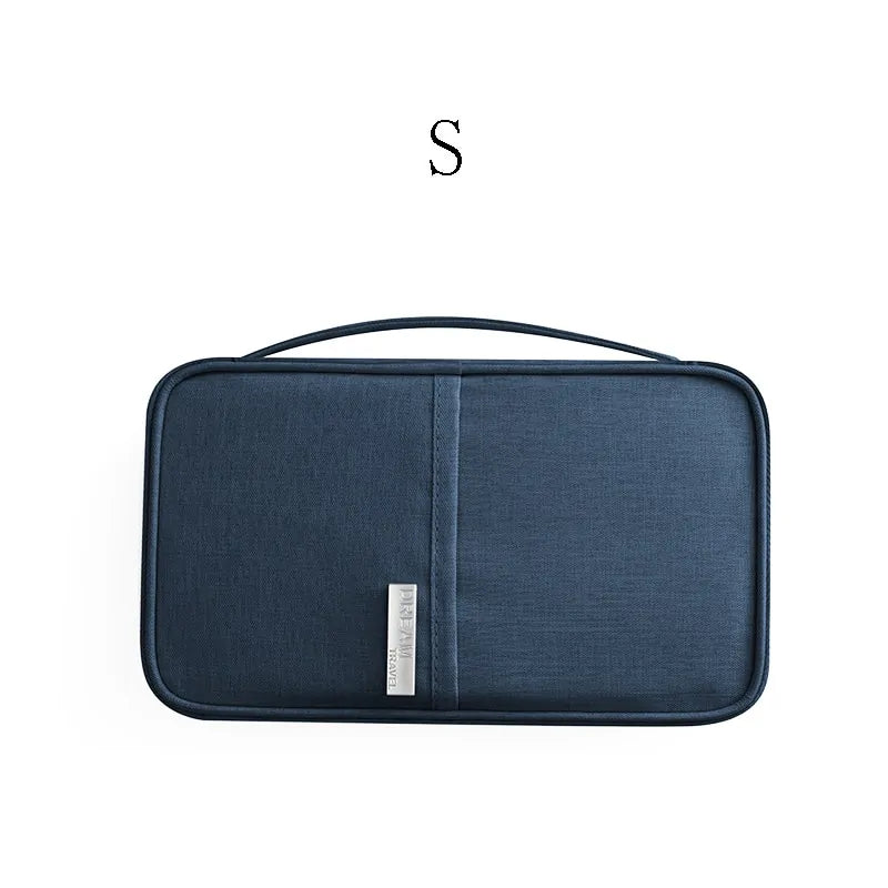 Travel Document Organizer, small navy blue