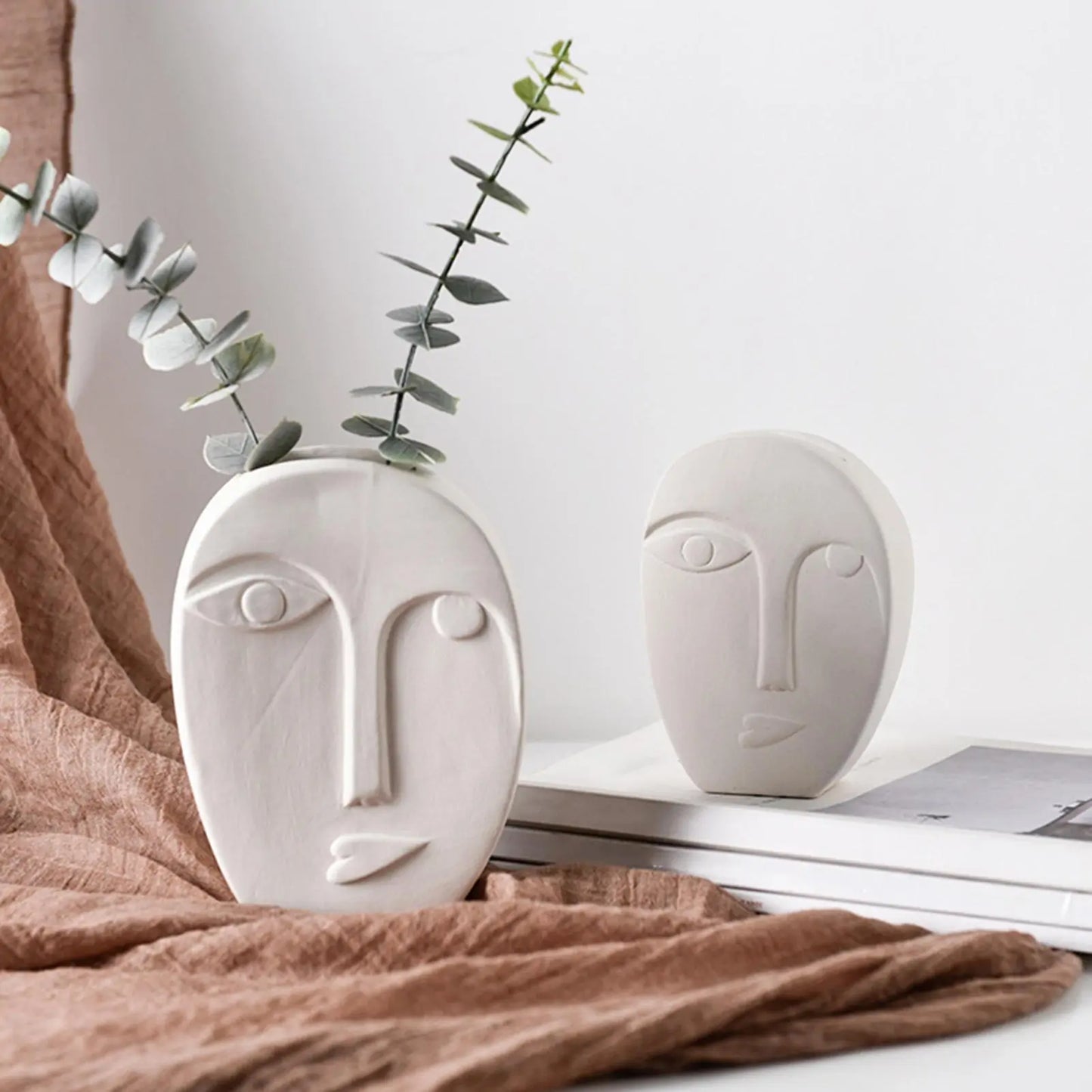 Human Face Expression Ceramic Plant Pots - Nordic Boho Minimalist Decor