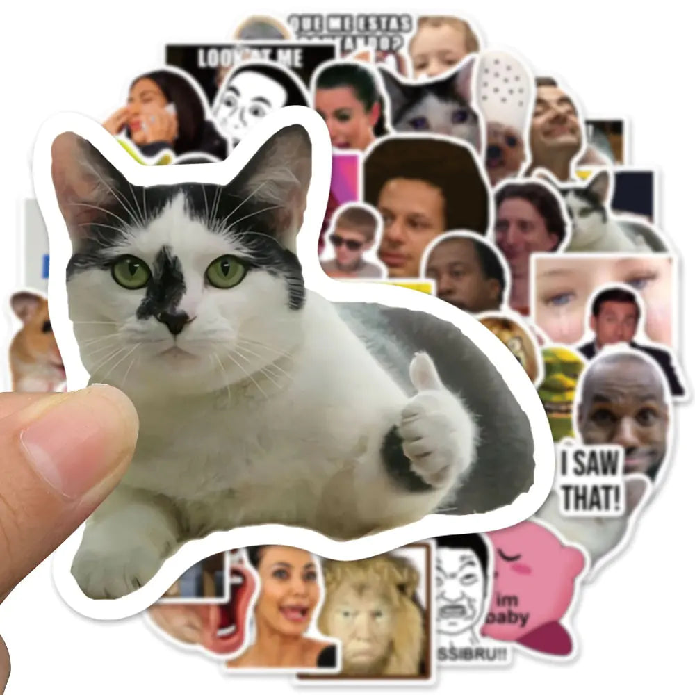 50 Funny Meme Stickers – High-Quality Vinyl for Laptops, Phones & More