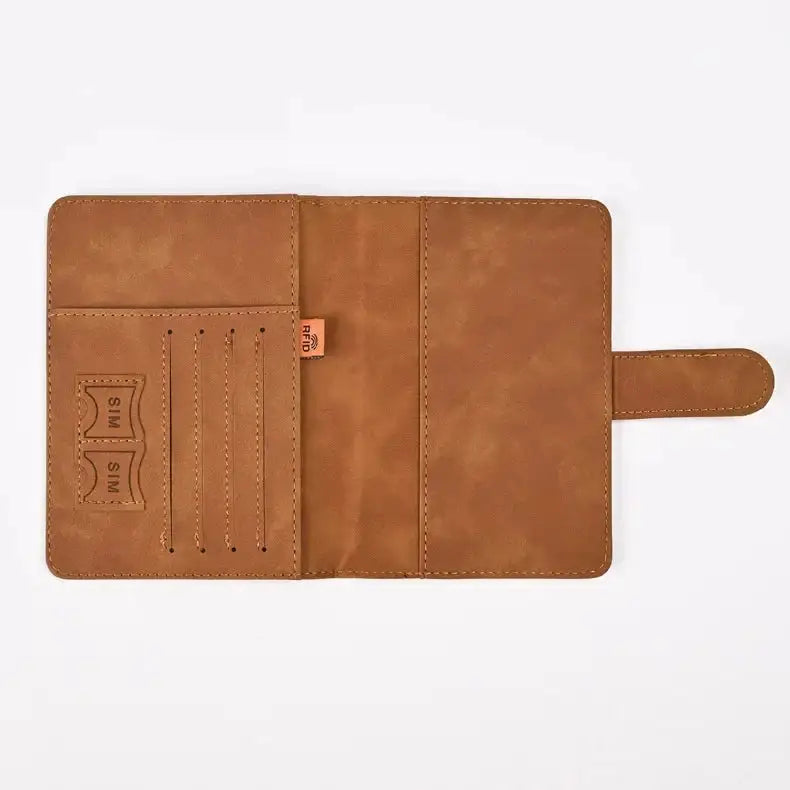 Leather Passport Holder opened