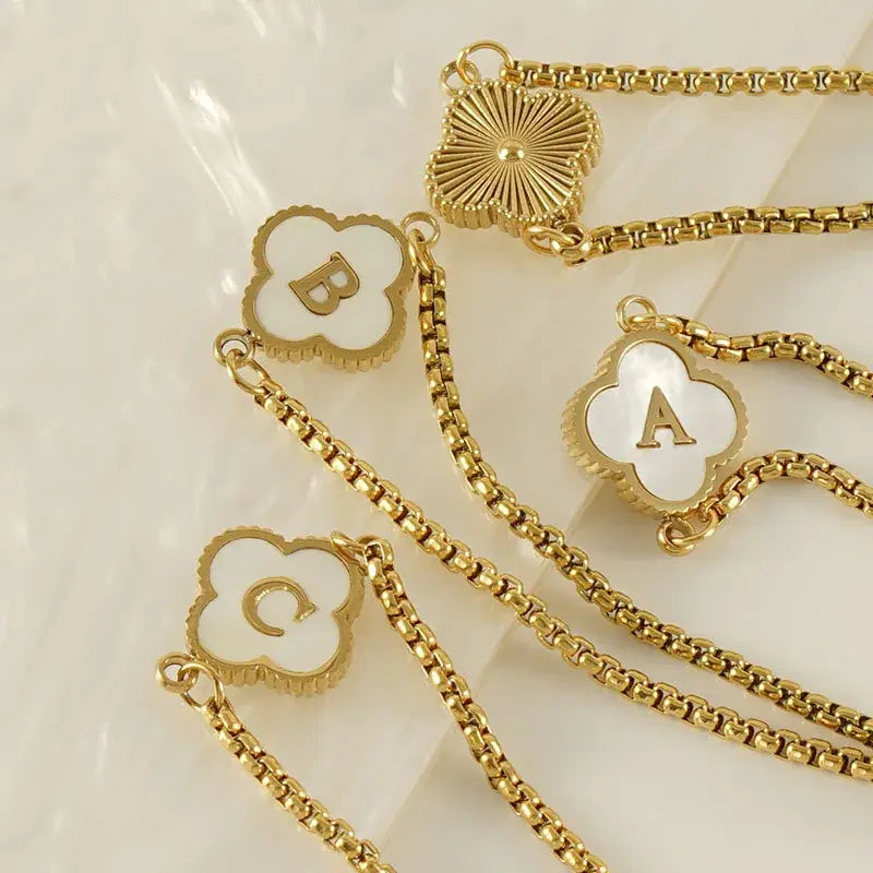 Clover Bracelets & Necklace | Personalized A-Z Letters for Customization