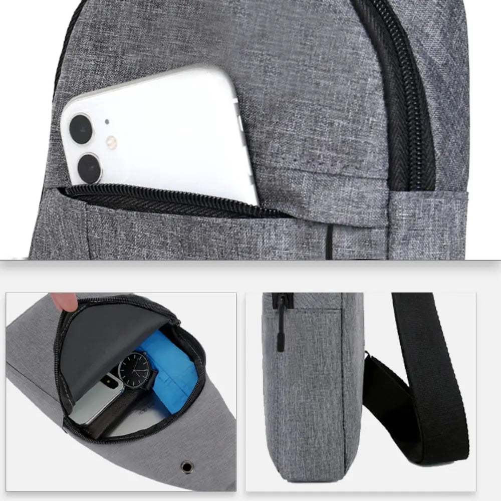 Crossbody Fanny Chest Bag, multiple pocket details