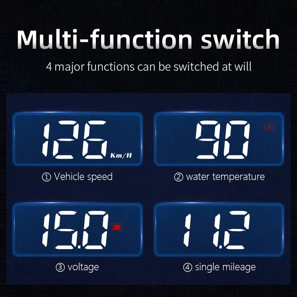 Velocímetro digital para coche con proyector de parabrisas