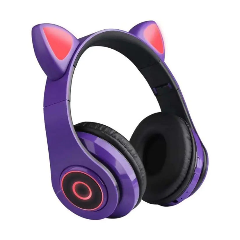 LED Cat Ear Headphones, purple