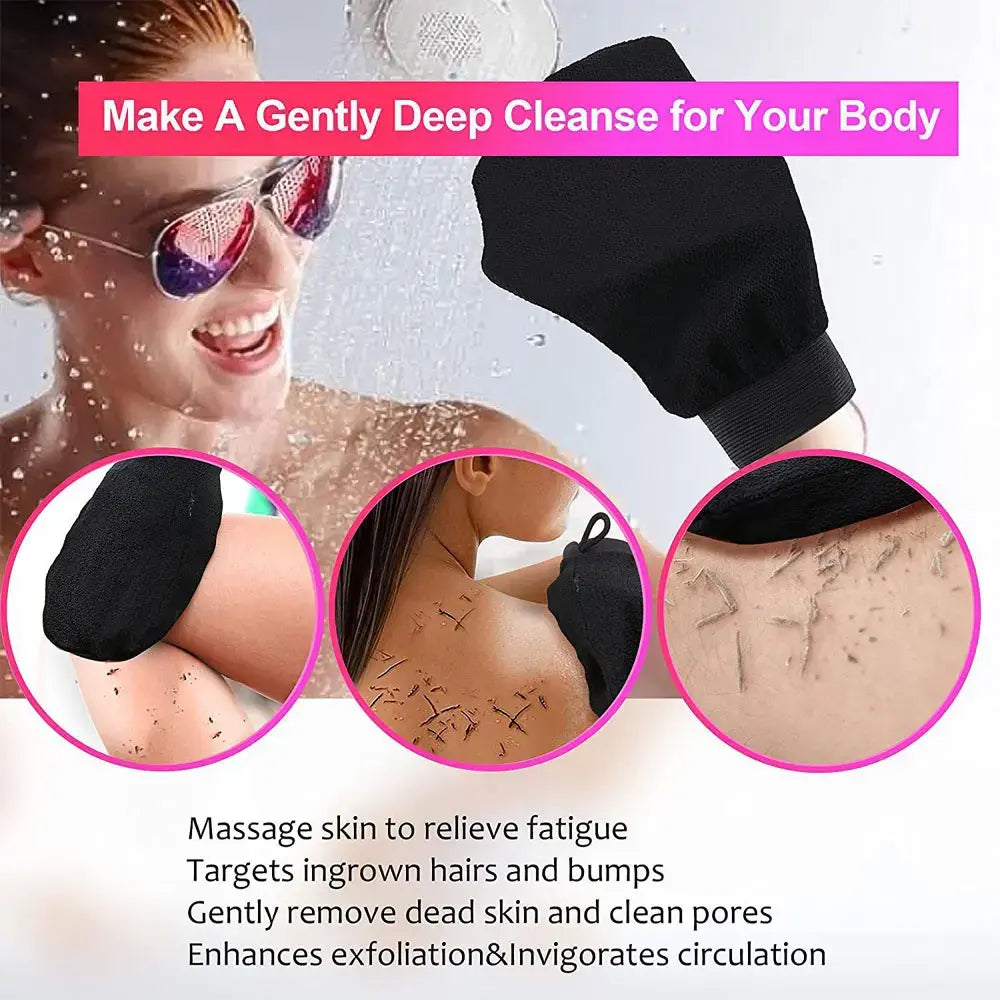 Exfoliating Shower Gloves provide a gentle deep cleanse for your body