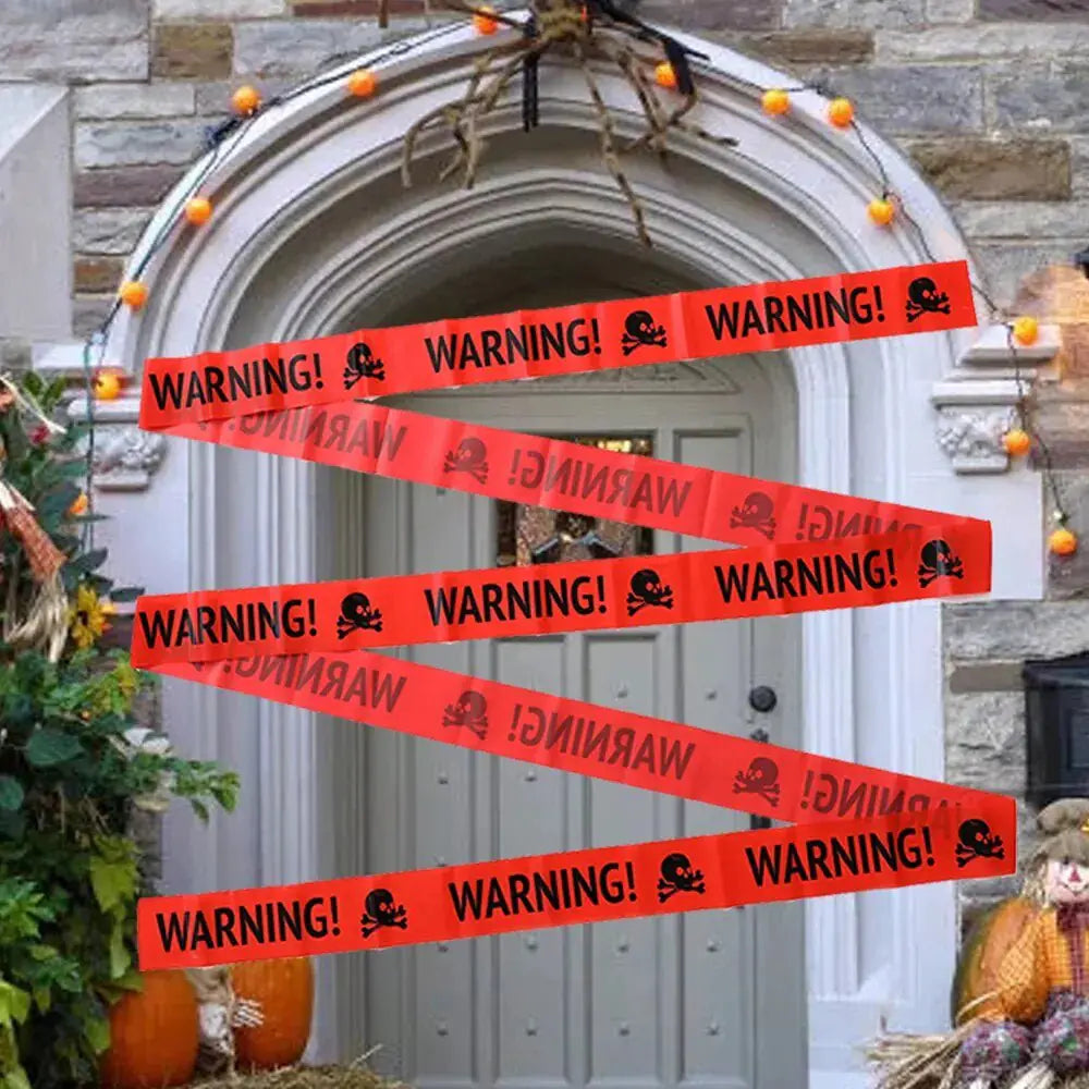 Halloween Warning Caution Tape - Eerie Line Decoration for Spooky Parties