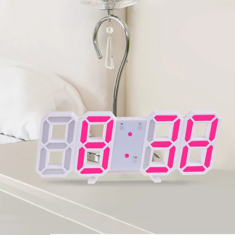 Reloj de pared digital LED 3D para decoración del hogar