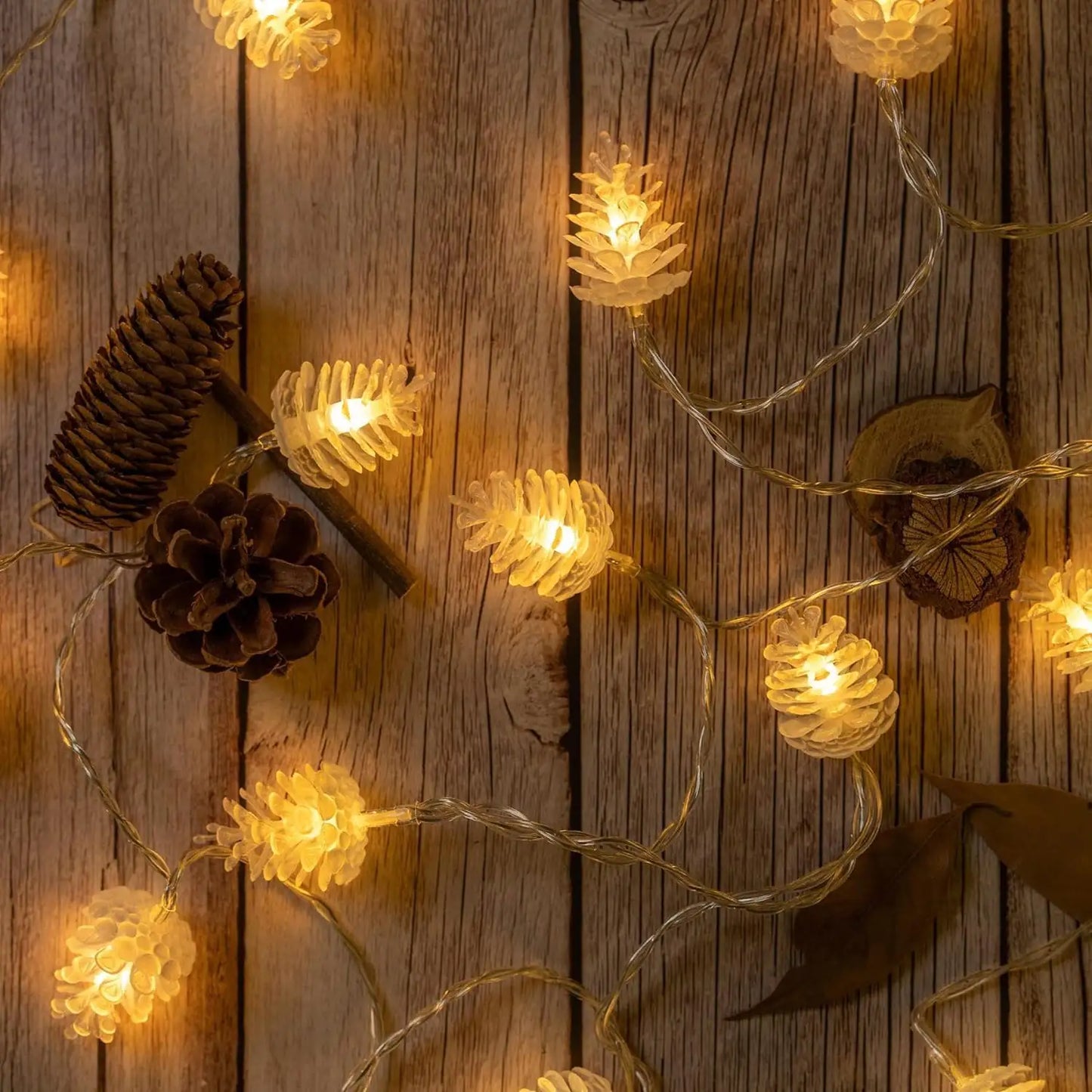 Home Decor LED Warm & Multicolor Pinecone Lamp String Lights - Nature-Inspired Ambiance