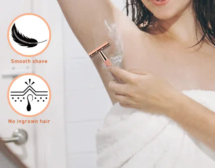 woman shaving under her arms with the Eco-Friendly Women’s Razor