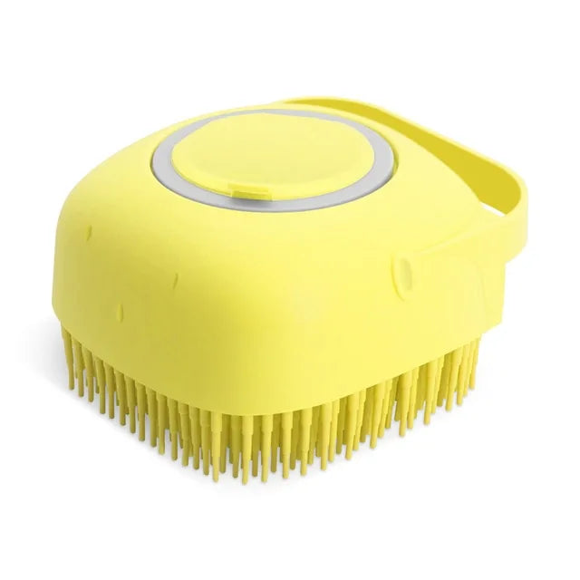 Silicone Pet Shampoo Brush, yellow