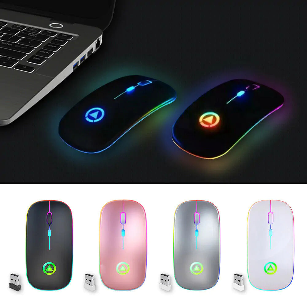 2.4GHz RGB Wireless USB Rechargeable Mouse – Ergonomic, Colorful & Responsive
