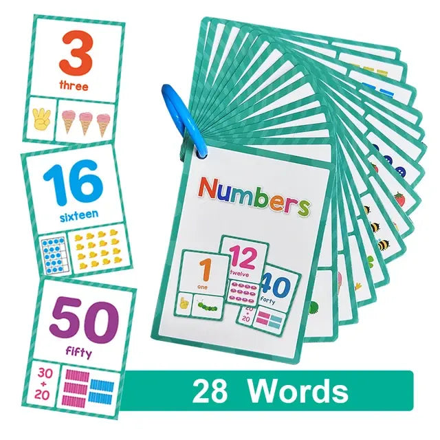 Montessori Kids English Words Learning Flashcards for Early Education