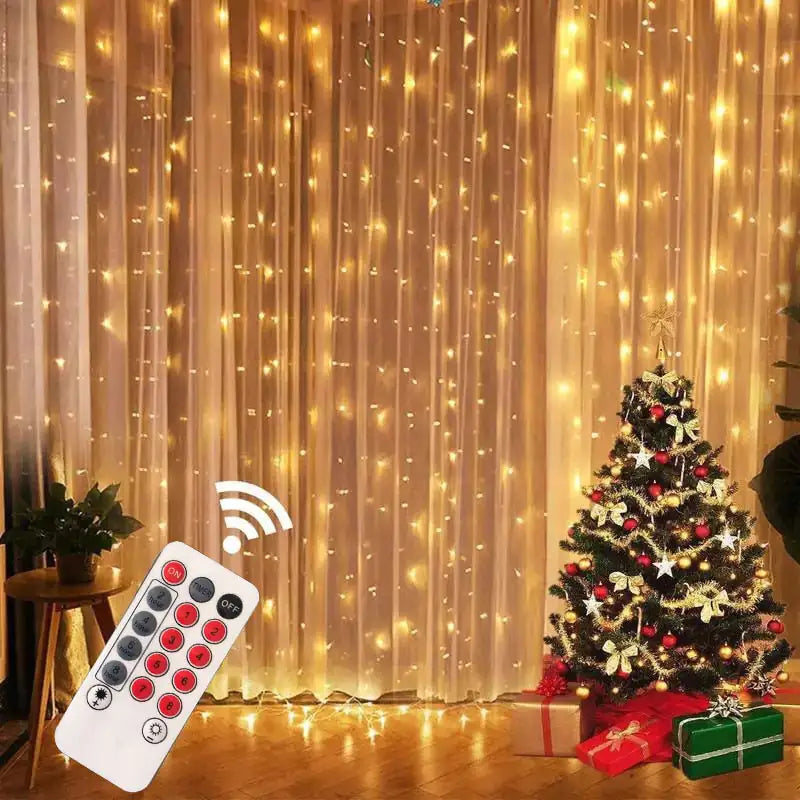 Christmas Curtain Lights - Festive Holiday Lights for Window & Home Decor